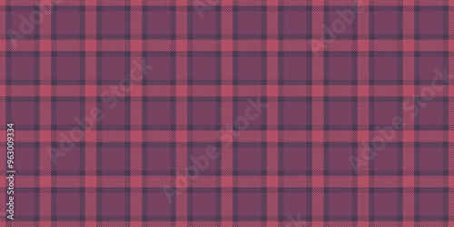 Doodle fabric vector pattern, overlay check plaid textile. Backdrop texture background seamless tartan in pink and red colors.