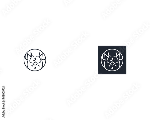 Dog and cat logo design template vector, line of pet logo design suitable for pet shop, store, cafe, business, hotel, veterinary clinic, Domestic animals vector illustration logotype, sign or symbol