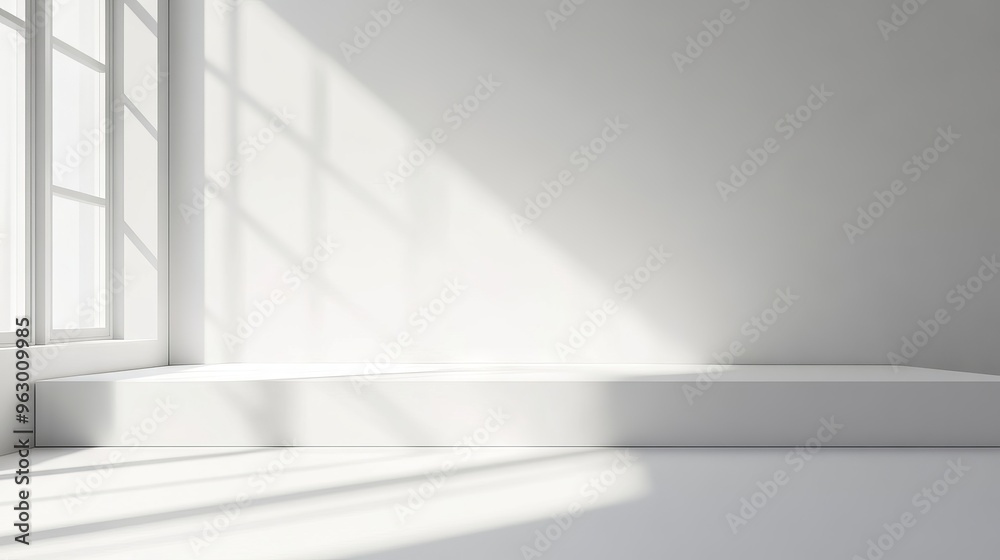 Blank white gradient background with product display space, empty studio room floor, and smooth transition, ideal for 3d rendering and modern product presentations Blank white gradient background with product display space, empty studio room floor, and smooth transition, ideal for 3d rendering and modern product presentations