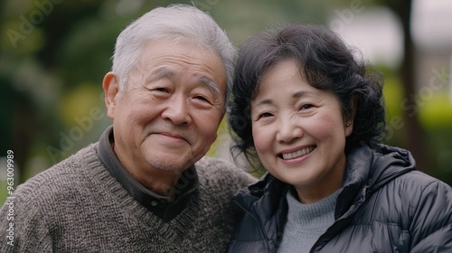 Warm Embrace of Older Couple