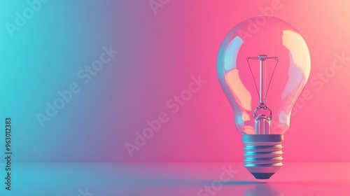 Conceptual illustration of a lightbulb, representing an idea in a minimalistic and modern style, glowing softly.