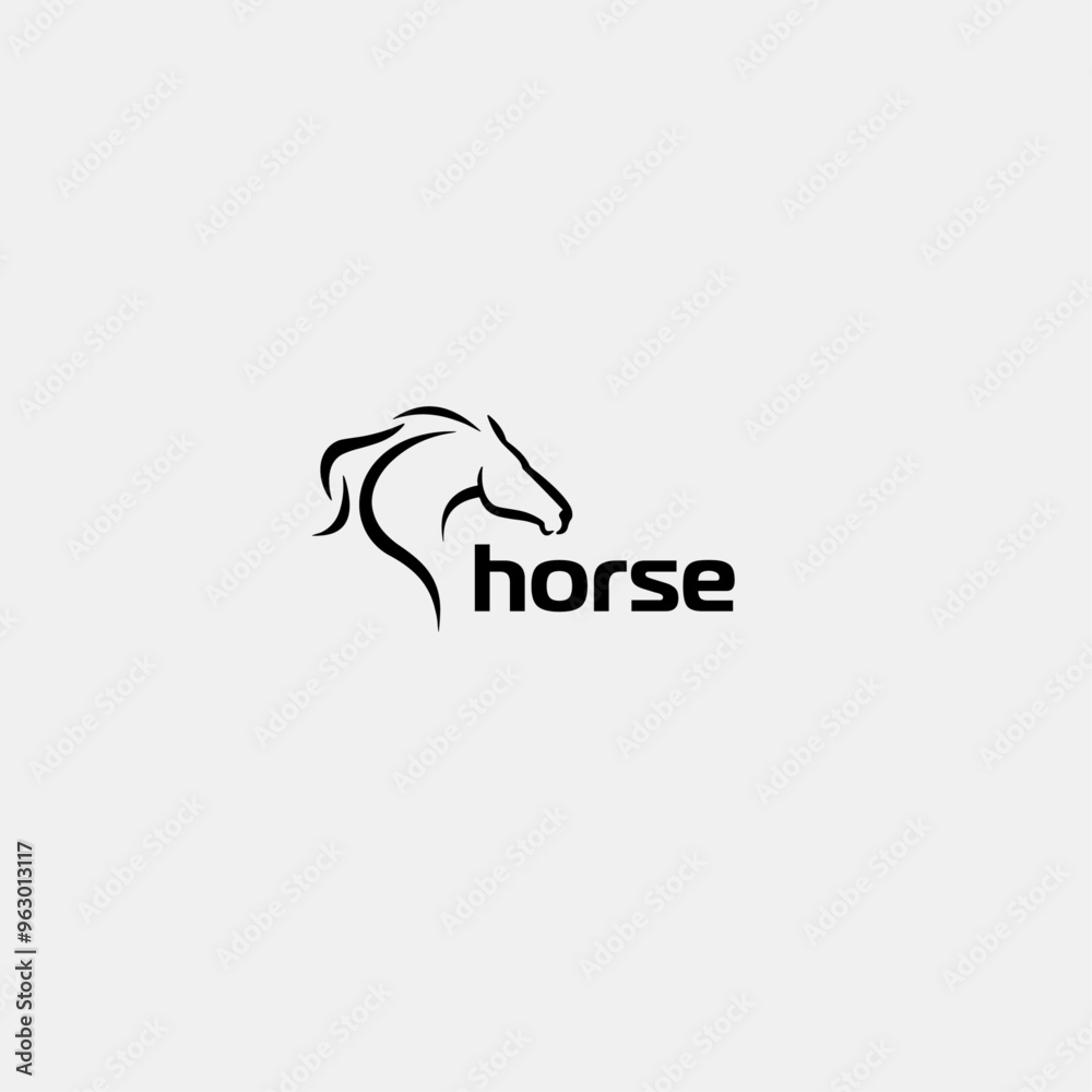Horse head icon logo flat vector design Horse head icon logo flat vector design