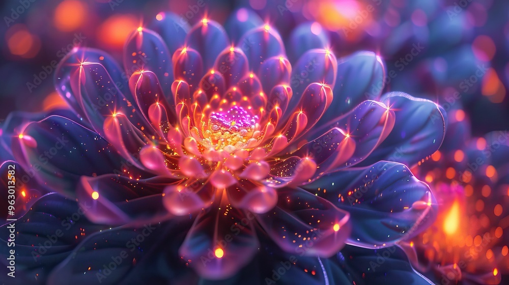 neon mandala flower