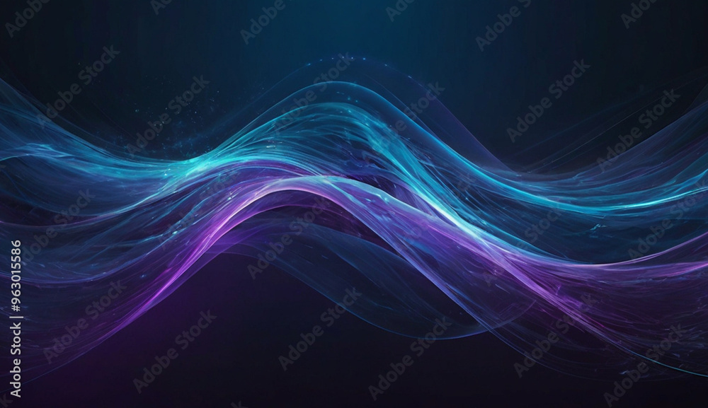 Abstract waves of light in shades of blue and purple flow gracefully across a dark background, creating a sense of motion and ethereal beauty. Abstract waves of light in shades of blue and purple flow gracefully across a dark background, creating a sense of motion and ethereal beauty.