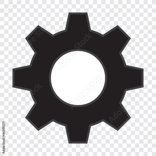 Gears or settings icon, stock vector. Two-tone version on Transparent background. EPS 10.