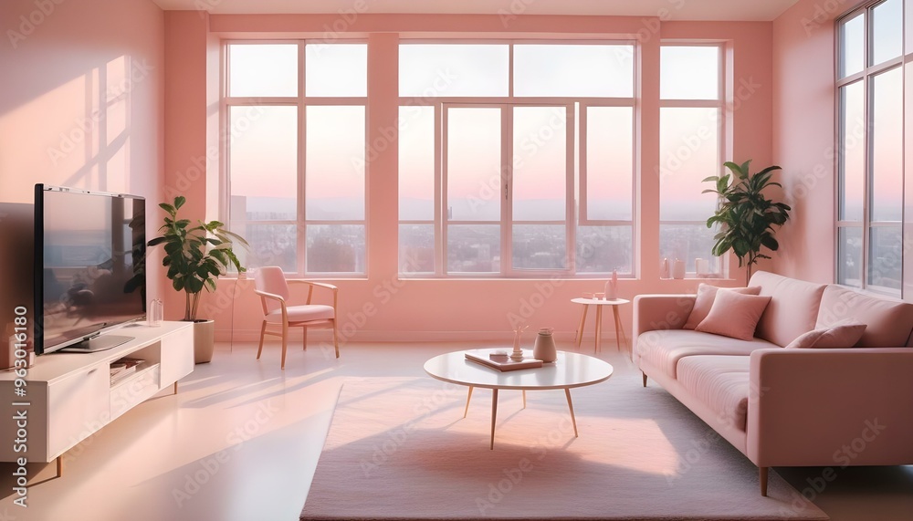 Photo interior modern design room 3d illustration Photo interior modern design room 3d illustration