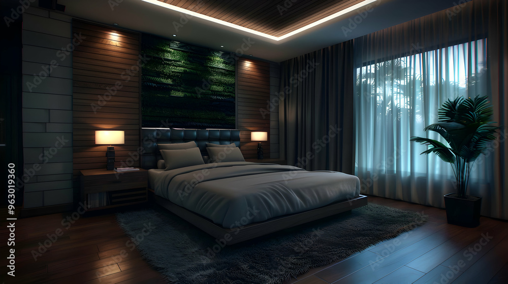 Fototapeta premium Modern Home Interior Design Bedroom Sty