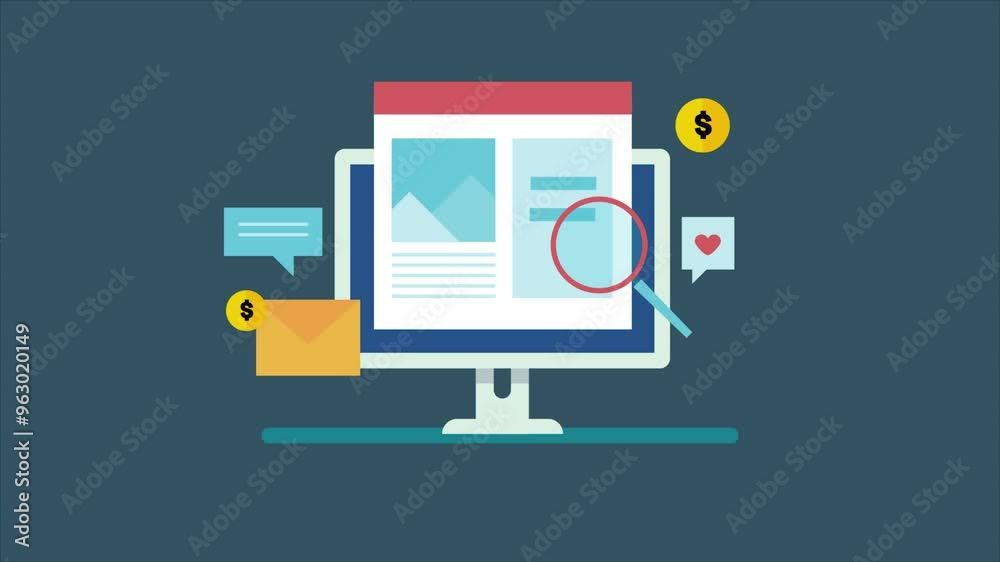 Blog making money from advertising space, Ad network, Making money from blog, Paid content marketing . Animation video clip. Blog making money from advertising space, Ad network, Making money from blog, Paid content marketing . Animation video clip.