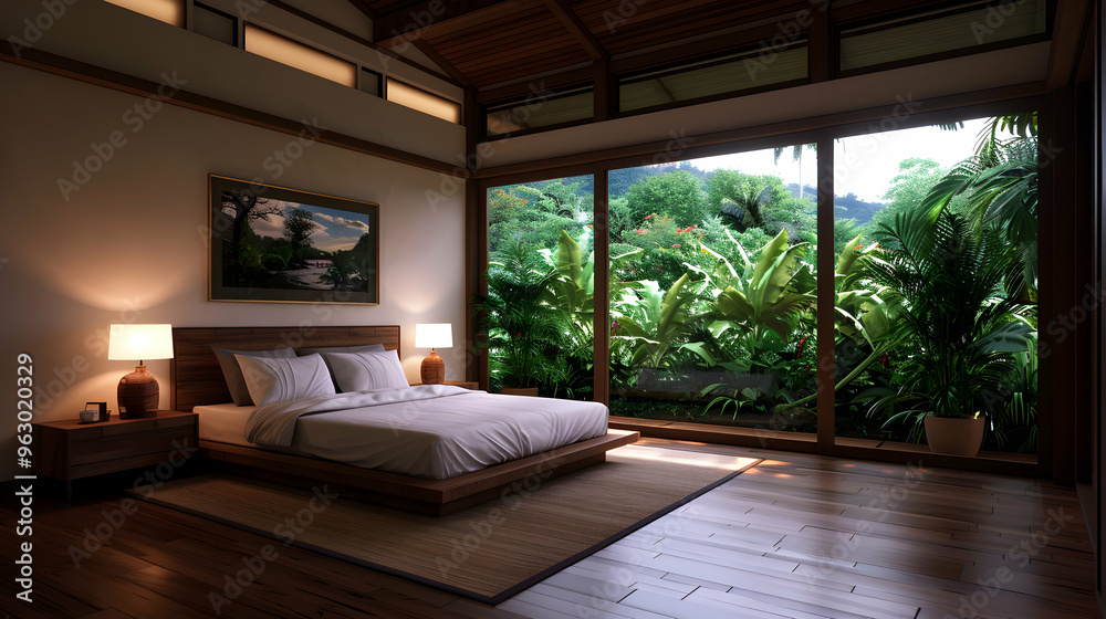 Fototapeta premium Modern Home Interior Design Bedroom Sty