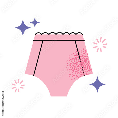 Set of women lingerie. Collection of elegant and sexy nightwear sets. Colorful vector illustration of trendy female underwear panty  isolated on white background