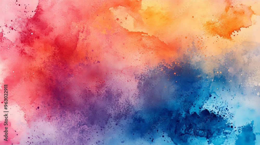 Fototapeta premium Colorful watercolor textured background with vibrant swirls and blended hues, ideal for artistic designs, creative projects, and vibrant visuals