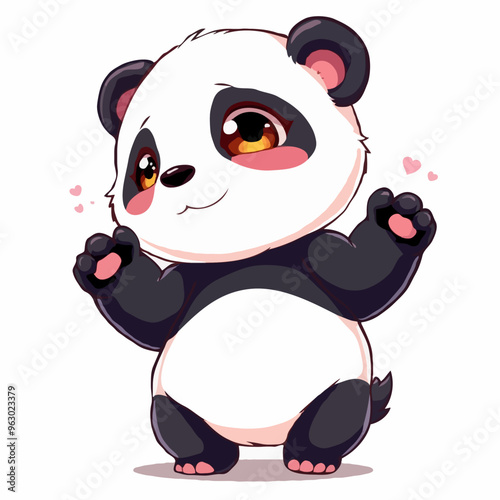 Ein niedlicher cartoonartiger Panda