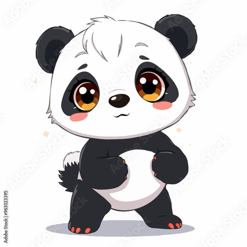 Ein niedlicher cartoonartiger Panda