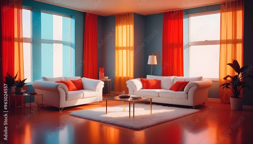 Photo interior modern design room 3d illustration Photo interior modern design room 3d illustration