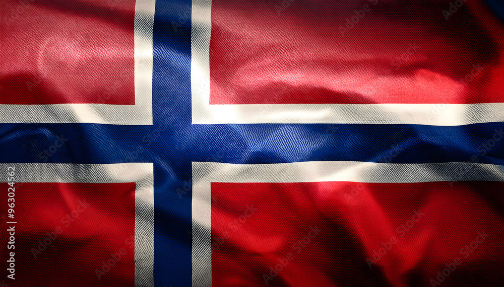 Obraz premium Norwegian Flag with Nordic Cross