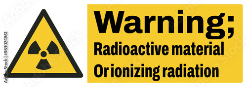 ISO warning safety signs text variation_warning ; radioactive material or ionizing radiation landscape size 1/2 a4,a3,a2,a1	
