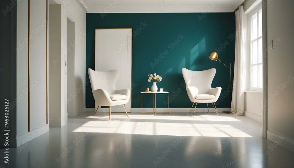Photo interior modern design room 3d illustration