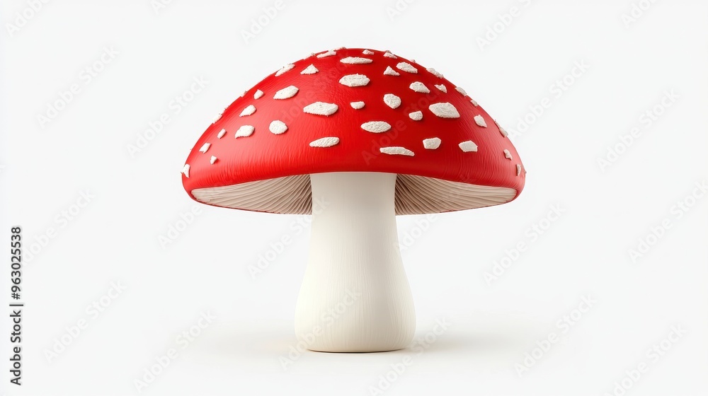 A vibrant red mushroom with white spots, perfect for adding a pop of color to nature-themed projects or illustrations. A vibrant red mushroom with white spots, perfect for adding a pop of color to nature-themed projects or illustrations.