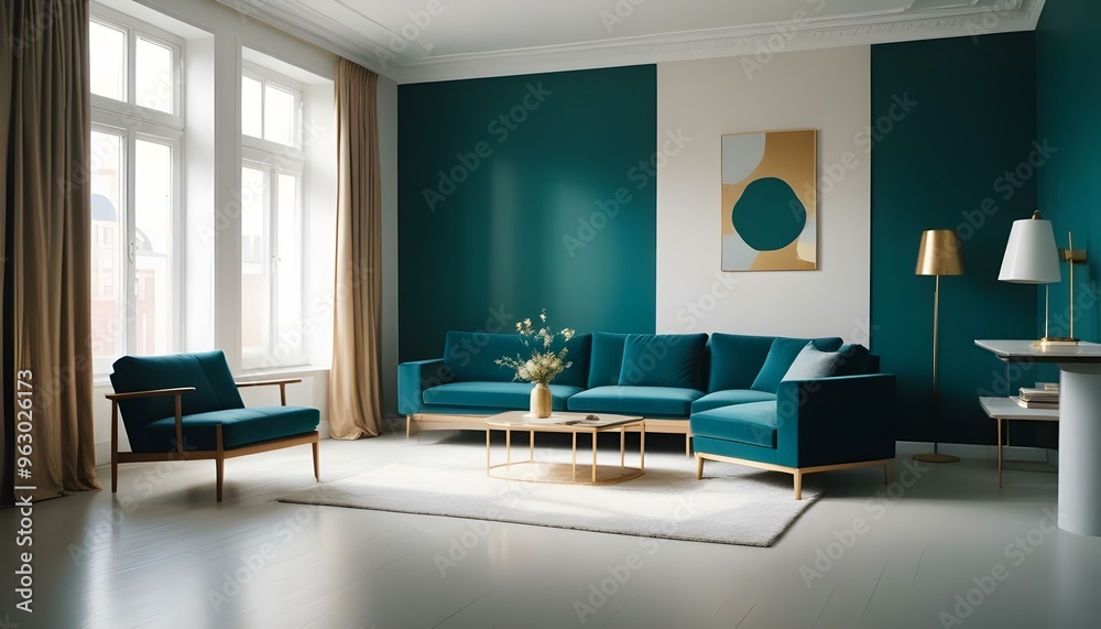 Photo interior modern design room 3d illustration Photo interior modern design room 3d illustration