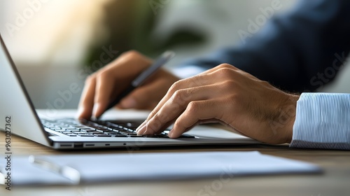 Efficient Business Document Management: Organized Hands Handling Files in a Corporate Office Setting with Copy Space