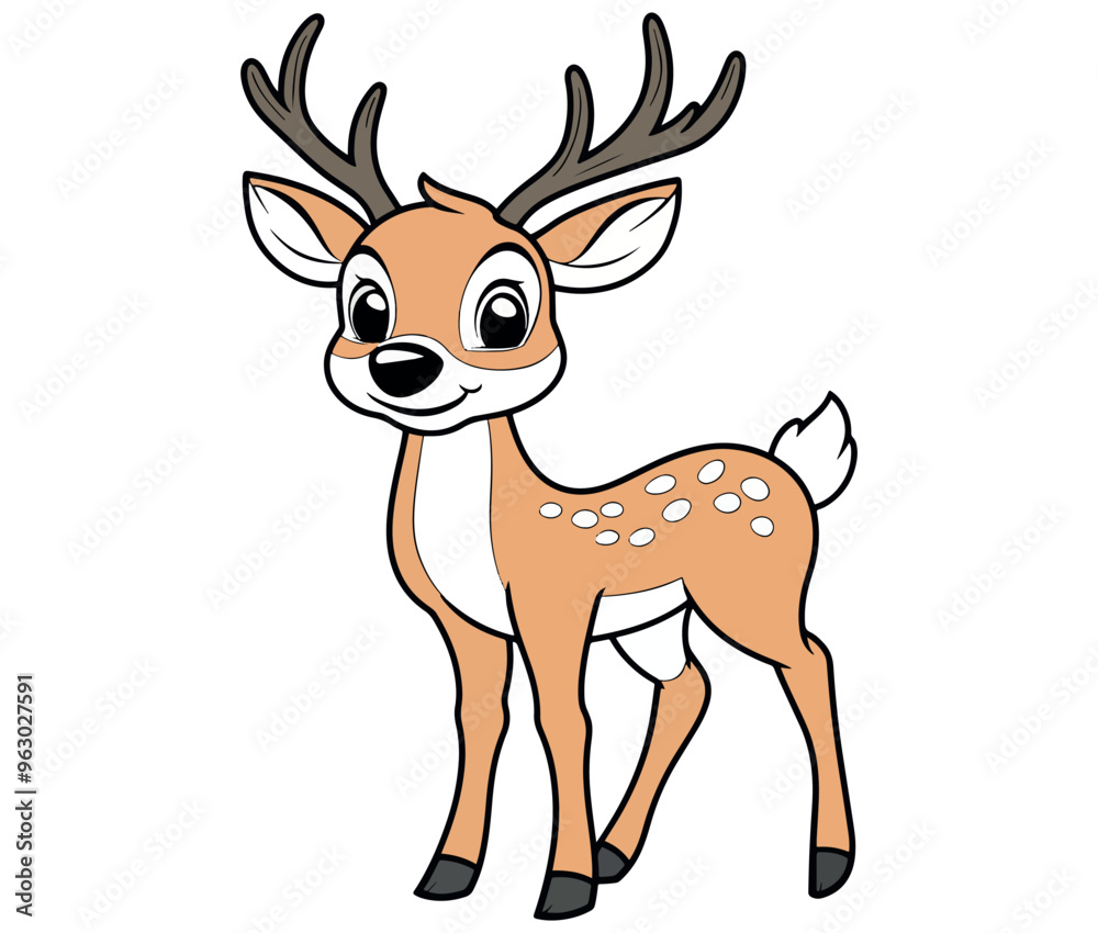 Fototapeta premium Cute deer illustration Vector