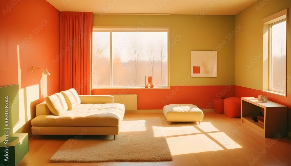 Fototapeta premium Photo interior modern design room 3d illustration