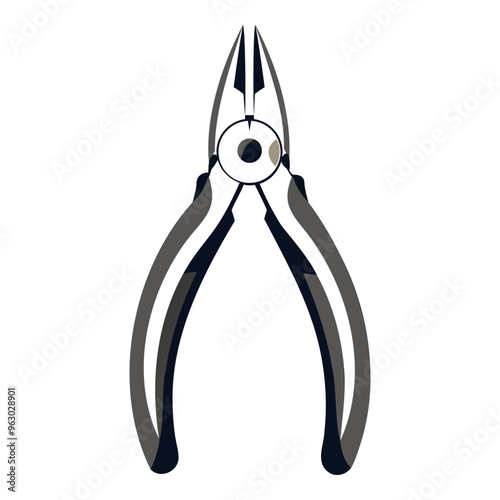 pliers with a metallic body and rubber-coated grips