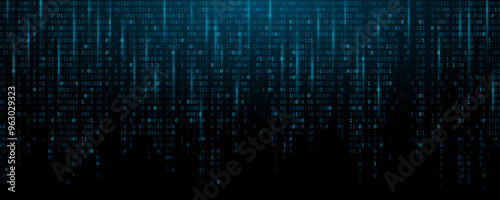 Binary data software programming code background. Random 0 and 1 numbers of program code. Digital big data technology concept. Vector Illustration. EPS 10.