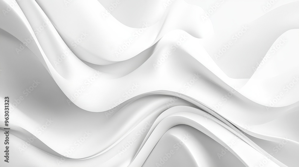 Obraz premium Abstract white flowing curves background with soft light.