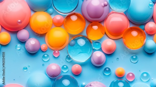 colorful balls on a blue background