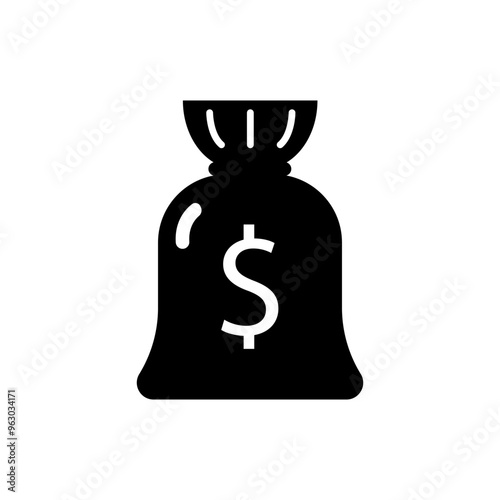 Money bag icon,style flat design