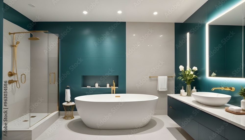 Photo interior modern design room 3d illustration Photo interior modern design room 3d illustration