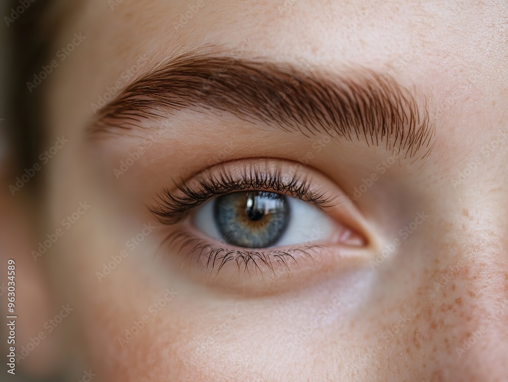 Stylish woman getting a vibrant eyebrow tattoo in a modern salon. Eyebrow tattooing, beauty enhancement, and fashion trends in color photography. Stylish woman getting a vibrant eyebrow tattoo in a modern salon. Eyebrow tattooing, beauty enhancement, and fashion trends in color photography.