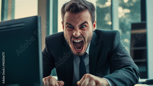 frustrated business man at work 