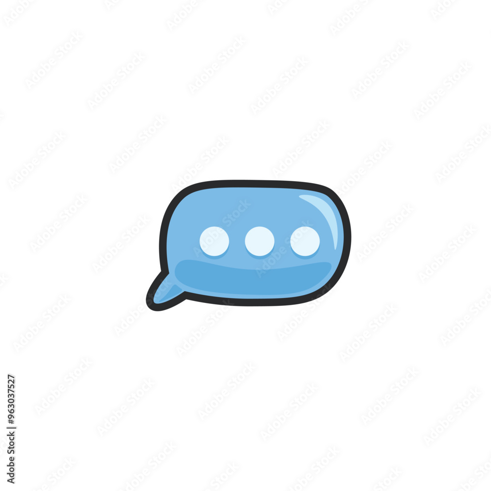 blue bubble chat in outline flat vector design blue bubble chat in outline flat vector design