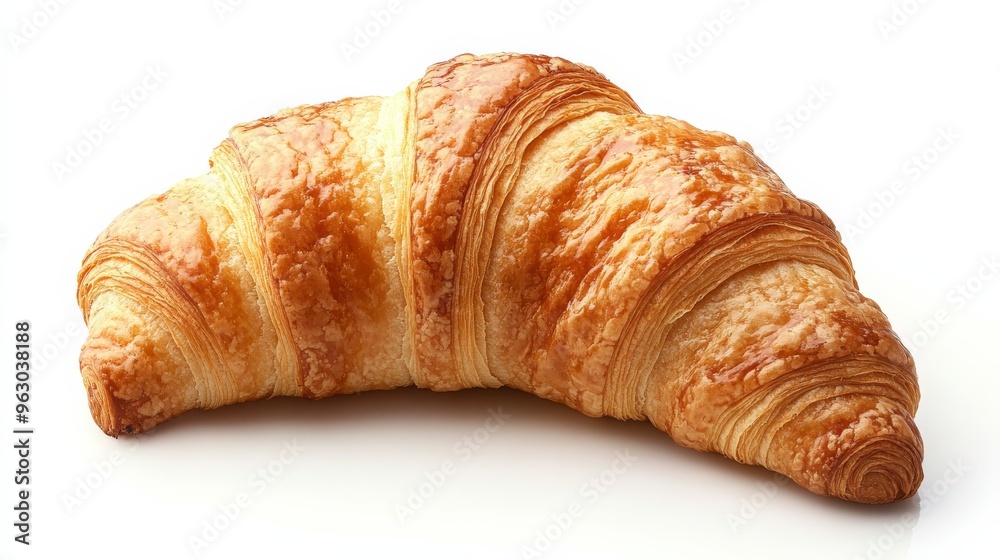Freshly Baked Croissant Isolated on White Background. Freshly Baked Croissant Isolated on White Background.