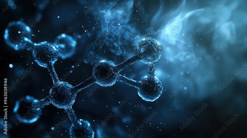 Obraz premium A toxic molecular structure, with dark, corrosive textures and a menacing aura,