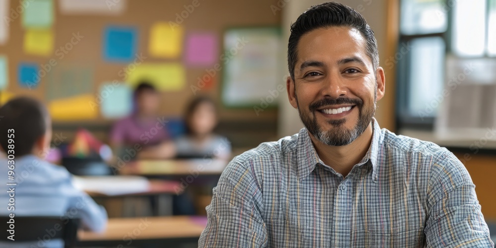 Fototapeta premium Smiling Teacher in Classroom
