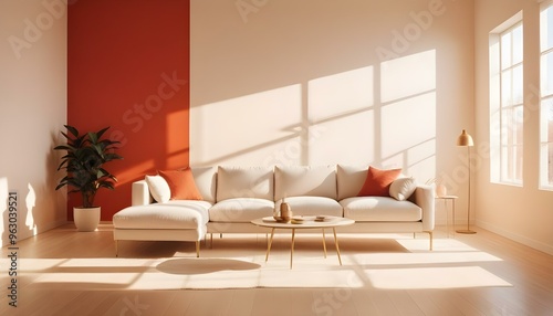Photo interior modern design room 3d illustration