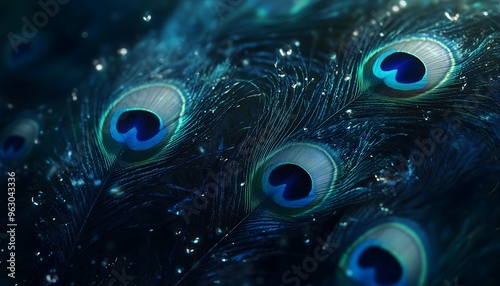 An illustration of beautiful peacock feathers