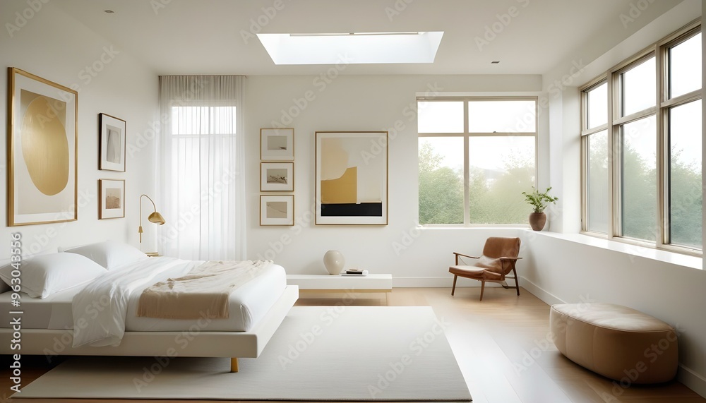 Fototapeta premium Photo interior modern design room 3d illustration