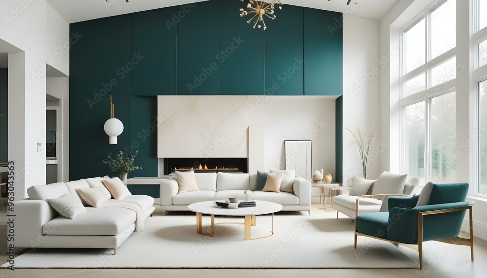 Fototapeta premium Photo interior modern design room 3d illustration