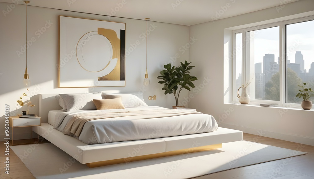 Fototapeta premium Photo interior modern design room 3d illustration