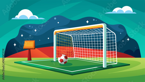 Isolated soccer goal vector design