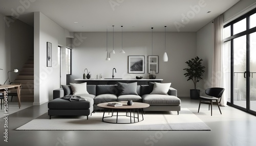 Photo interior modern design room 3d illustration