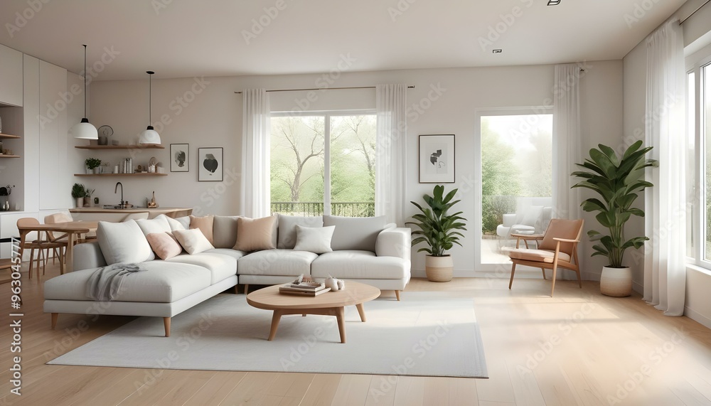 Photo interior modern design room 3d illustration Photo interior modern design room 3d illustration