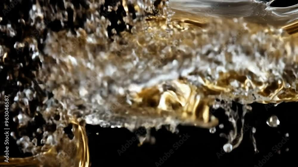 Fluid streams of gold and silver intertwining in midair, symbolizing elegance and contrast Fluid streams of gold and silver intertwining in midair, symbolizing elegance and contrast