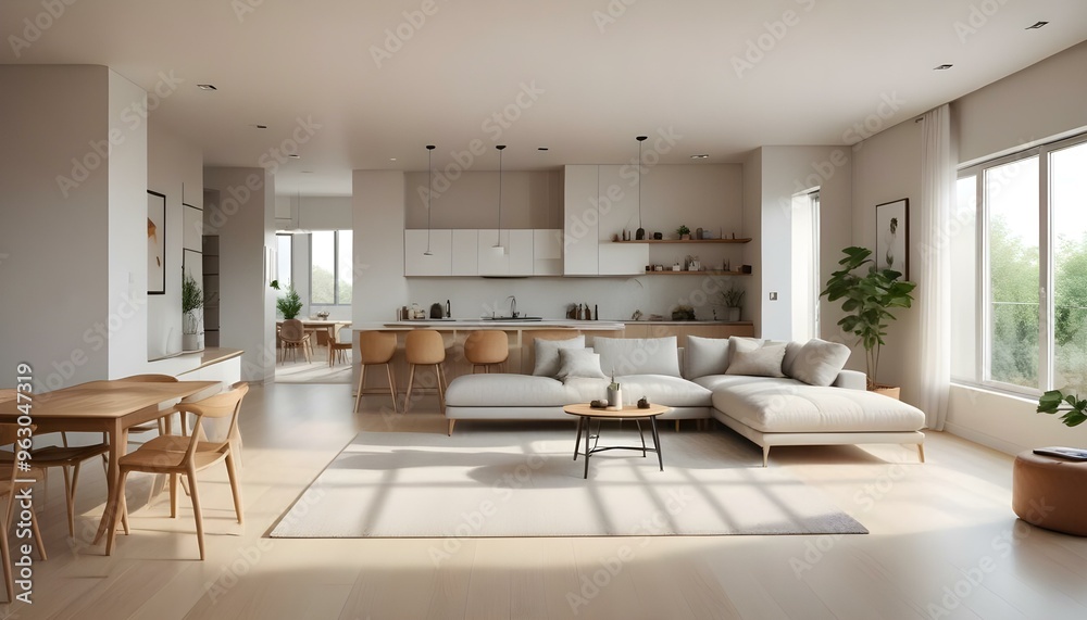 Fototapeta premium Photo interior modern design room 3d illustration