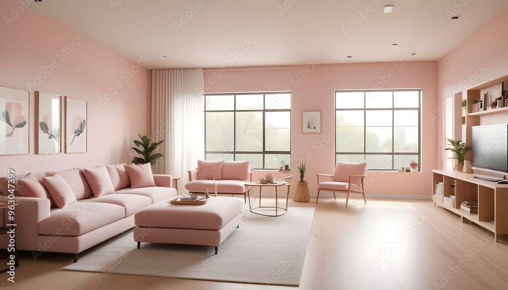 Fototapeta premium Photo interior modern design room 3d illustration