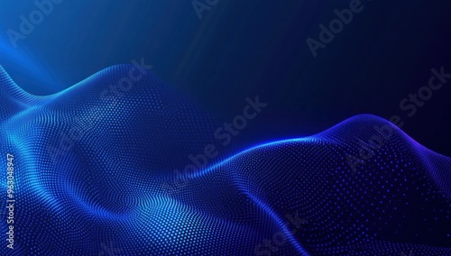 Abstract Blue Digital Wave Background